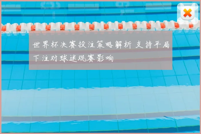 世界杯决赛投注策略解析 支持平局下注对球迷观赛影响